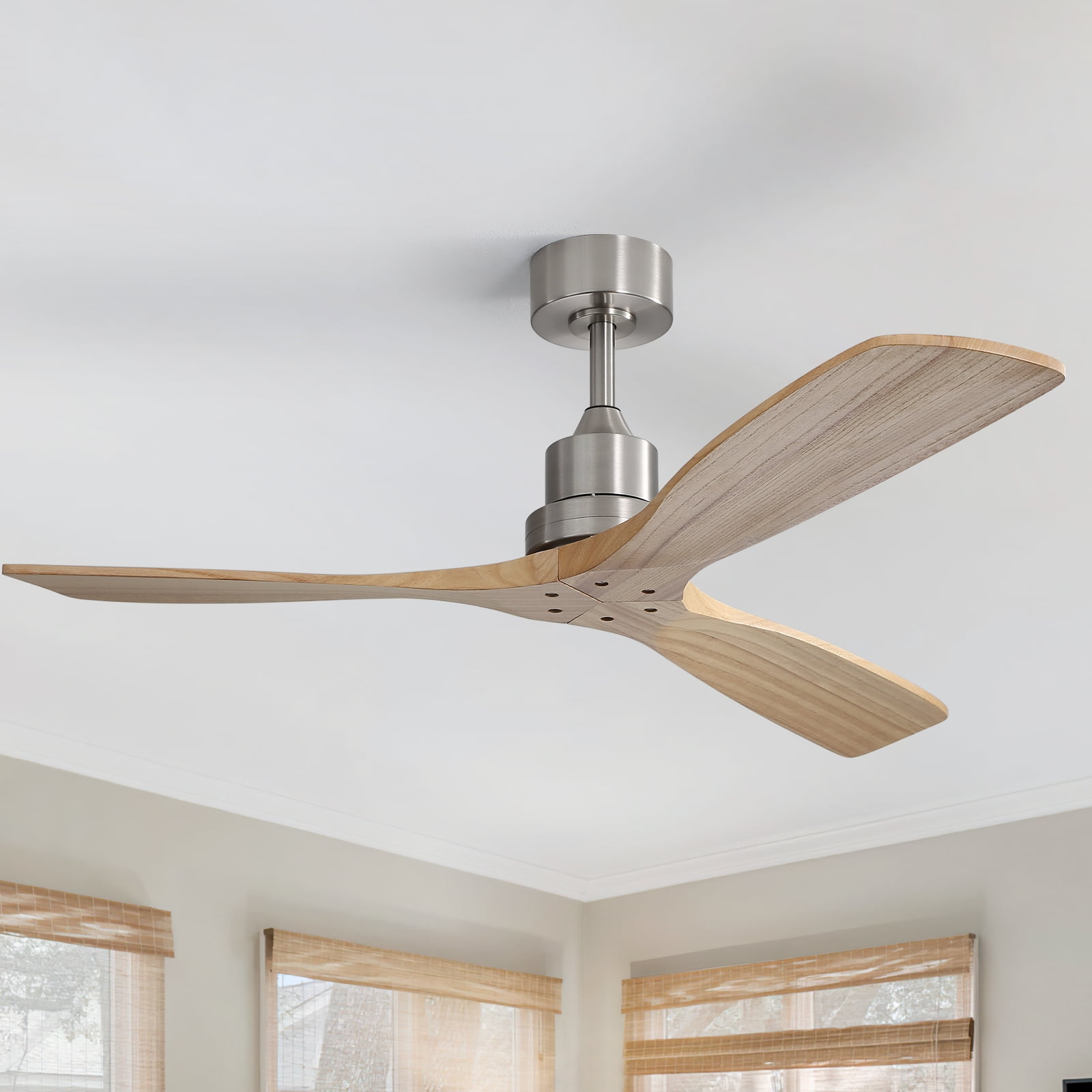 Sofucor Smart Ceiling Fan 52 In Indoor Outdoor With Light Remote - 3 Blades, Silver