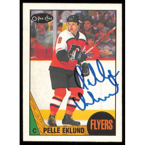 Pelle Eklund Autographed 1987-88 O-Pee-Chee Card #98 Philadelphia Flyers SKU #255259