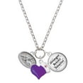 thumbnail image 1 of Delight Jewelry Silvertone Trumpeter Angel - Oval Seal - Purple Heart Nurse Strong Zoe Necklace, 1 of 4