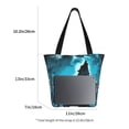 thumbnail image 3 of Fotbe Blue Full Moon Wolf Bolsa de Playa con Estampado, Bolsa de Hombro, Bolsa de Mano Espaciosa, Bolsa de Viaje Ligera, Bolsa de Compras Versátil, 3 of 6