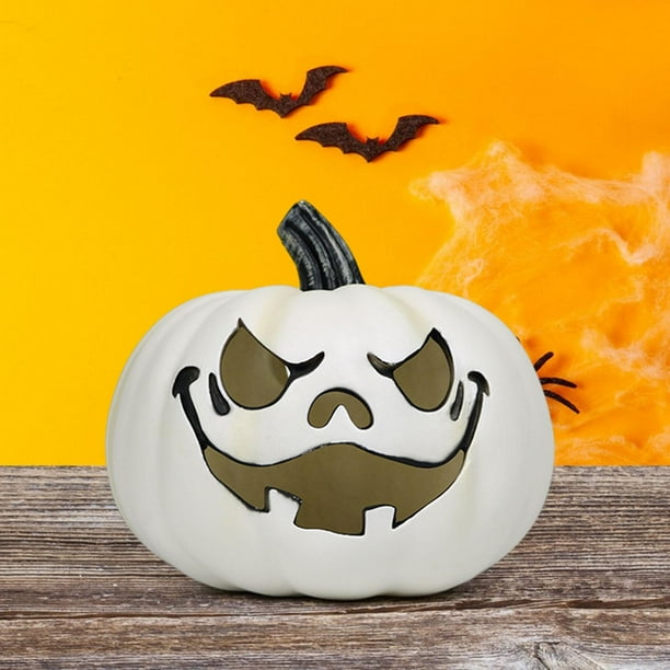 Housoutil Citrouille Halloween, Plastique Creux Halloween LED Citrouille Lumineuse, Halloween Déco Citrouille Automotive Déco, Lanterne Lumineuse Jack O Pour Extérieur