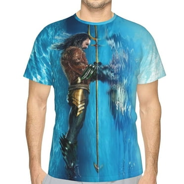 Aquaman 3d Graphic Print Shirts Casual Short Sleeve Tee Shirts Top For Mens