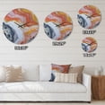 thumbnail image 4 of Designart "Aqua Symphony Peach Orange Dream" Abstract Oversized Wall Clock, 4 of 5