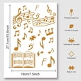thumbnail image 3 of Music Note Stencil Reusable Musical Note Painting Templates DIY Art Craft Painting Wall Cut Stencils 11.7×8.3" for Painting on Wood Canvas Paper Furniture Wall, 3 of 7