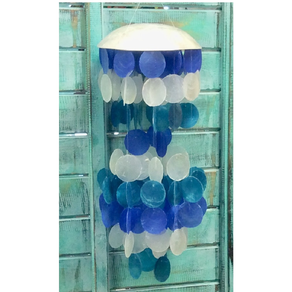 Multi Color Capiz Shell Jellyfish Wind Chime New