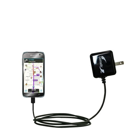 Gomadic Intelligent Compact AC Home Wall Charger suitable for the Kyocera Hydro Life (C6530) - High output power with a convenient, foldable plug desi