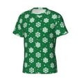 thumbnail image 3 of Yiaed Snowflake Print Mens Short Sleeve Tight Fit T-Shirt, Crewneck Casual Tee-Large, 3 of 5