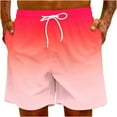 thumbnail image 6 of WAENQINLA Mens Swimming Trunks Plus Size Elastic Wiast Beach Shorts Quick Dry Drawstring Board Shorts Tropical Gradient Gradient Print Surfing Beachwear Men's Shorts Under 5, 6 of 9