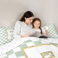 thumbnail image 4 of Feelyou Glitter Print Letter P Full Size Comforter Sets for Kids, Fashion Buffalo Bedding Sets for Kids, Green, Reversible, 3-Piece, 4 of 6