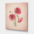 thumbnail image 3 of Designart ' Poppy Retro Flowers ' Vintage Canvas Wall Art Print, 3 of 4