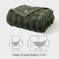 thumbnail image 3 of EVERGRACE Ultra Soft Luxury Fluffy Faux Rabbit Fur Throw Blanket, Thick Warm Bubble Throw for Bed, Cozy Plush Reversible Blankets for Couch, Chair, Sofa, Green, 60x80 Inches, 870 GSM, 3 of 8