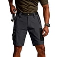 thumbnail image 2 of Dwellite Cargo Short for Men 2026 Outdoor Durable Hiking Shorts Summer Stretch Waist Knee Length Short with Zipper Pockets Black XL, 2 of 9