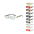 thumbnail image 5 of Sahpxhe Frameless Trendy Sunglasses European Cut Jelly Colored UV400 Protection Gray, 5 of 6