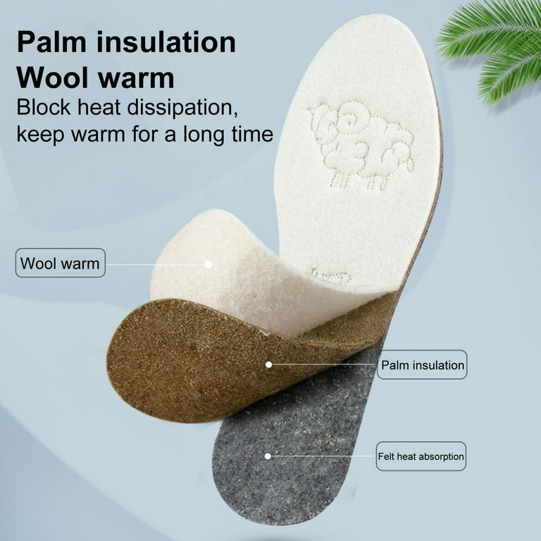 Winter Insole, Sheep Wool Inserts for Shoes and Boots, Warm Soft