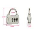 thumbnail image 4 of kurtrusly Mini 3 Digit Combination Password Lock Alloy Security Lock Suitcase Luggage Coded Lock Cabinet Locker Padlock, 4 of 9