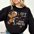 thumbnail image 5 of Cut My Life Into Pieces Gingerbread Christmas Sweatshirt Elder Emo Gothmas Punk Goth Sweater, 5 of 5