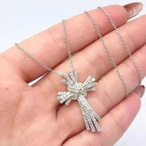 2Ct Round Cut Lab Created Diamond Cross Women's Pendant 14K White Gold Plated