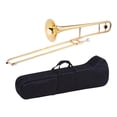 thumbnail image 5 of ammoon Alto Trombone Brass Gold Lacquer Bb Tone B flat Wind Instrument with Cupronickel Mouthpiece Cleaning Stick Case, 5 of 6