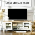 thumbnail image 5 of DUOSONG Homcom Modern Tv Stand, Entertainment Center With Shelves And Cabinets For Flatscreen Tvs Up To 60" For Bedroom, Living Room, White White MDF Primary Living Space TV & Entertainment Furniture, 5 of 9