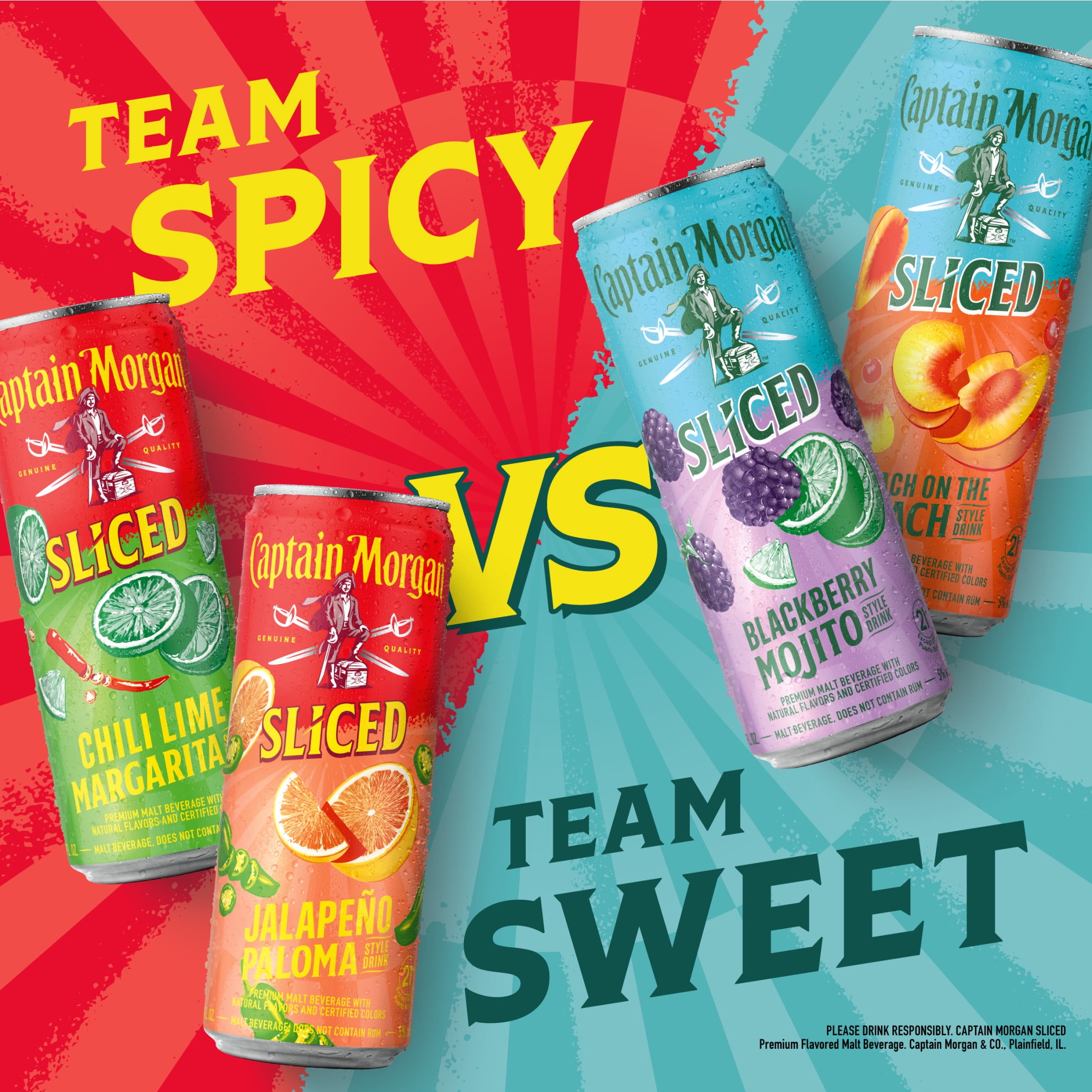 Captain Morgan Sweet Vs Heat Variety, 12 pack, 12 fl oz Cans, 5% ABV