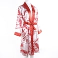 thumbnail image 3 of Douhoow Women Robe Trendy Dollar Print Long Sleeve Silky Kimono Bathrobe Sleepwear, 3 of 6