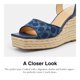 thumbnail image 4 of Espadrille Wedge Platform Coach para mujer, color azul oscuro, talla 7.5, 4 of 5