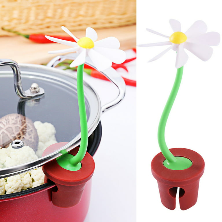 Cheers.US Silicone Flower Power Steam Releaser for pot, Spill-Proof Lid  Lifter for Soup Pot Lid Stand, Heat Resistant Holder, Raise The Lid Keep  The Lid Open, Fun Kitchen Gadgets 