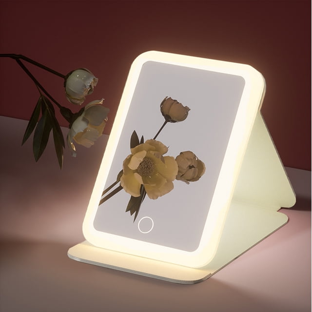 Modern Folding Makeup Mirror With Battery Desktop Portable Beauty Mirror Small And Portable Allowing You To Stay Beautiful When Traveling Or Going Out