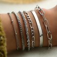thumbnail image 2 of Classic Snake Chain Bracelets Set for Women Trend Gold Plated Stainless Steel Cuban Chain Bracelet Trendy Woman Gifts Jewelry, 2 of 6