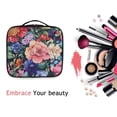 thumbnail image 6 of FORMRS Travel Makeup Bag Large Capacity Train Case Cosmetic Organizer with Adjustable Dividers, Vibrant Pink Floral Pattern, 6 of 8