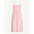 thumbnail image 5 of Joyspun Women’s Cotton Blend Pleated Neck Sleeveless Midi Nightgown, Sizes S to 5X, 5 of 5