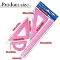 thumbnail image 4 of Plastic Geometry Set, Multipurpose Drafting Ruler Kit, Triangle Rulers, Straight Ruler, Semicircular Protractor, Clear Measuring Tool, Drawing Measuring Accessory for Drafting and Handcraft Projects, 4 of 5