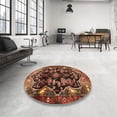thumbnail image 3 of Ahgly Company Indoor Square Traditional Saffron Red Persian Area Rugs, 4' Square, 3 of 6