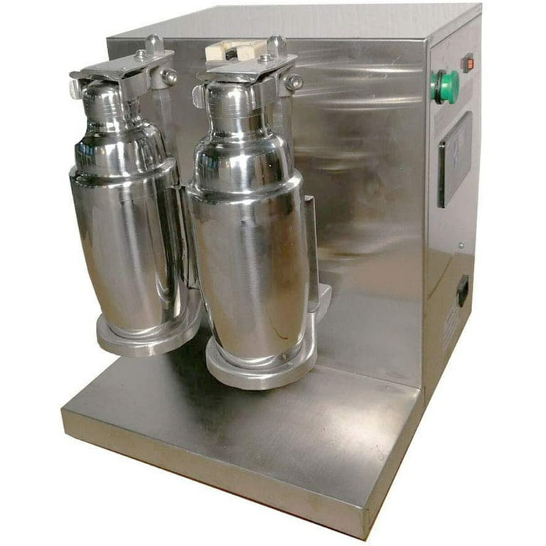 TECSPACE 110V Milk Tea Shaker Machine Stainless Steel, Double-Cup,120W  400r/min