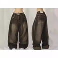 thumbnail image 3 of Pantalones vaqueros holgados Retro estilo Hip Hop americano para mujer, pantalones de pierna ancha Y2K de cintura alta Harajuku, novedad de 2024, 3 of 5