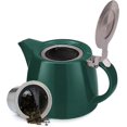 thumbnail image 1 of Porcelain Teapot (500ml) Dark Green Handmade Teapot | Fine Mesh Infuser for Loose Blends Made of Stainless Steel, Tea Kettles, 1 of 4