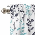 thumbnail image 4 of Kitchen Window Curtains Valance and Tier Set, Farm Blue Black Leaves Rod Pocket Tier Curtains and Valance 3 Piece Set, Rural Style Plants Light Filtering Window Treatment for Bedroom Living Room, 4 of 9