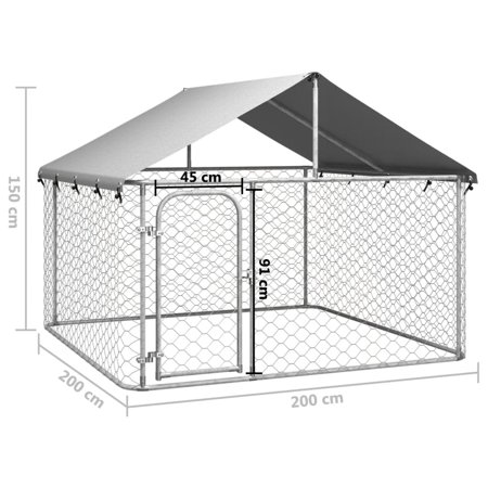 vidaXL 屋外用犬小屋 屋根付き 400x200x150cm動物 ペット用品 ペット用品 犬用品 犬小屋・ドッグラン 代引不可