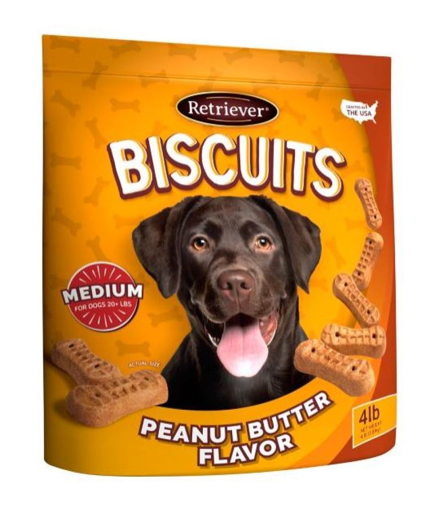 Retriever Biscuits 4 lb Peanut Butter Flavor Treats for Medium Dogs 20