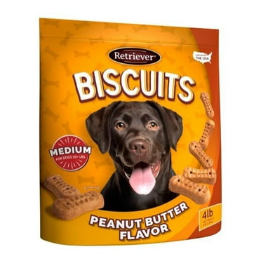 Retriever Biscuits 4 lb Peanut Butter Flavor Treats for Medium Dogs 20  lbs