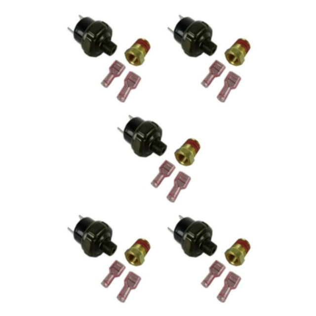 Baohd Compresseur Durable 12 Volts Interrupteur de Pression d'Air pour Kit d'Assistance au Transport d'Air Performance Améliorée Noir 150-180 psi 5ensemble