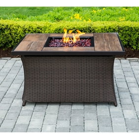 Fire Sense Armstrong 48 In X 24 In Rectangle Aluminum Lpg Fire Pit Table In Antique Best Images