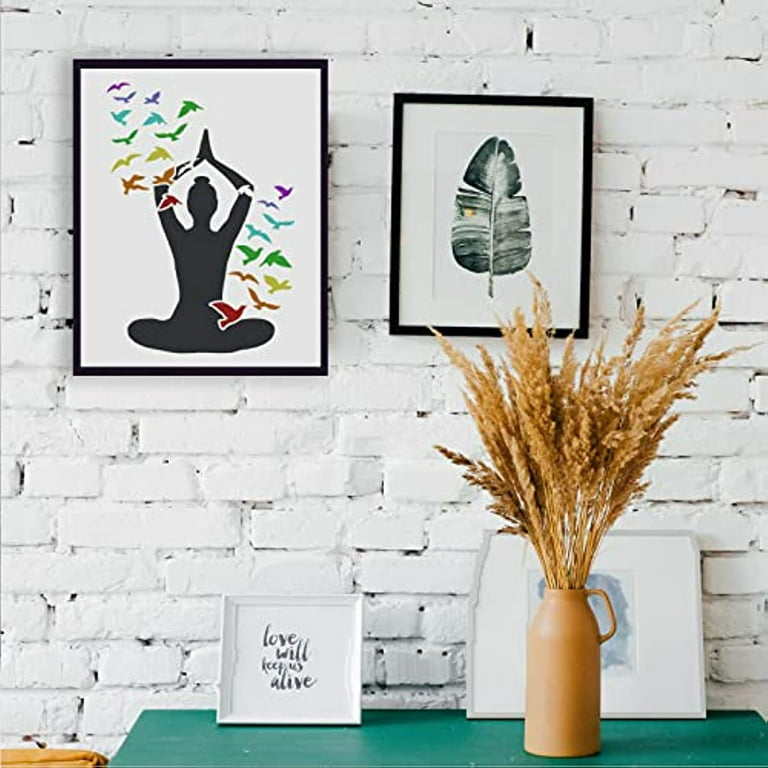 Yoga Pose Stencil Reusable Yoga Drawing Stencil Women Practicing