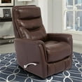 thumbnail image 3 of Home Square Leather Manual Swivel Glider Recliner in Chocolate - Set of 2, 3 of 7
