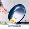 thumbnail image 3 of 12" Nonstick Frying Pan with Lid, Diamond Infused Ceramic Skillet, Dishwasher & Oven Safe, Stay Cool Handle, Durable Non Toxic Metal Utensil Safe, Glass Lid, Blue, 3 of 10