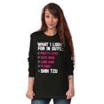 thumbnail image 3 of What Look In Guys Shih Tzu Dog Lover Women's Long Sleeve T Shirt Brisco Brands L, 3 of 6