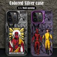 thumbnail image 2 of Marvel Deadpool y Wolverine funda de teléfono plateada colorida para Apple iPhone 16 15 pro Max 14 13 pro 12 11 14plus cubierta mate, 2 of 5