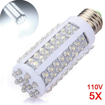 

5PCS E27 108 LED Pure White Saving Corn Light Lamp Bulb 110V
