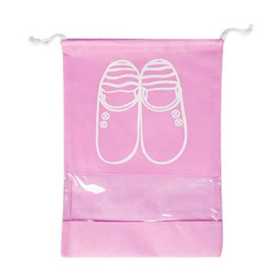 Travel shoe storage bag waterproof shoe bag portable moisture-proof storage beam mouth shoe bagpink