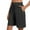 Black, variant on Simua Womens Bermuda Shorts Casual Cotton Linen Wide Leg Medium Elastic Waist Drawstring Solid Color Shorts with Pockets